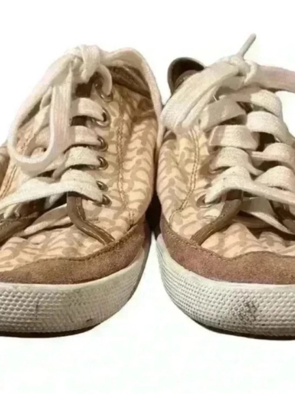 COACH Womens Edith Lace Up Signature Sneakers